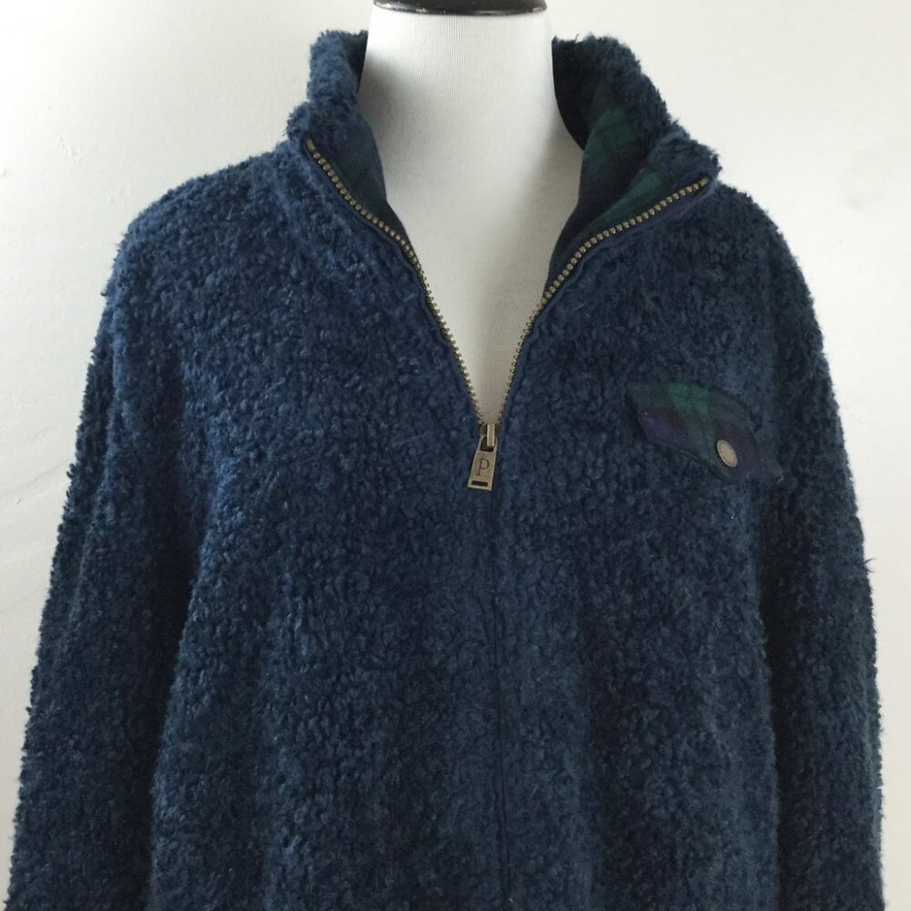 Pendleton Forest Green Half-Zip Teddy Jacket Xl - image 3